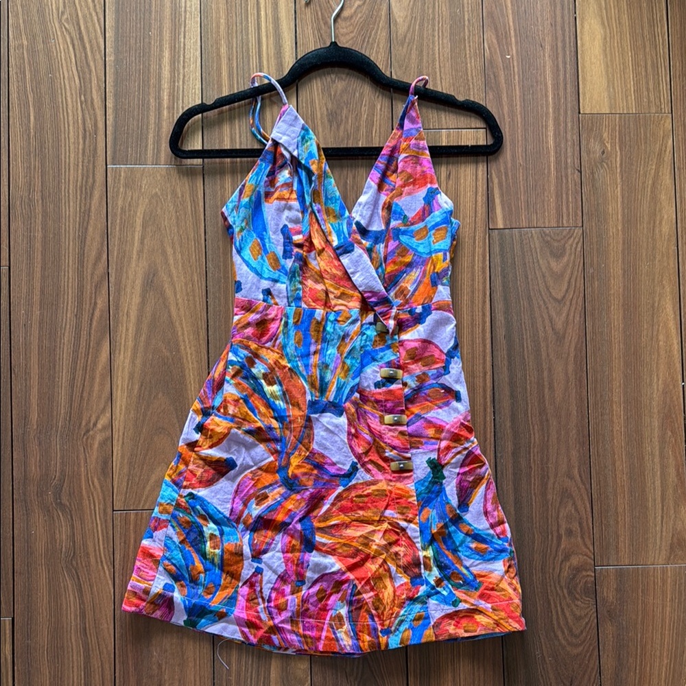 Farm Rio Colorful Abstract Print Dress